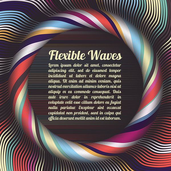 Flexible waves cricles abstract background vector 05