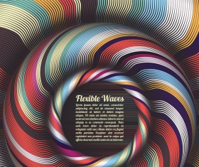 Flexible waves cricles abstract background vector 06