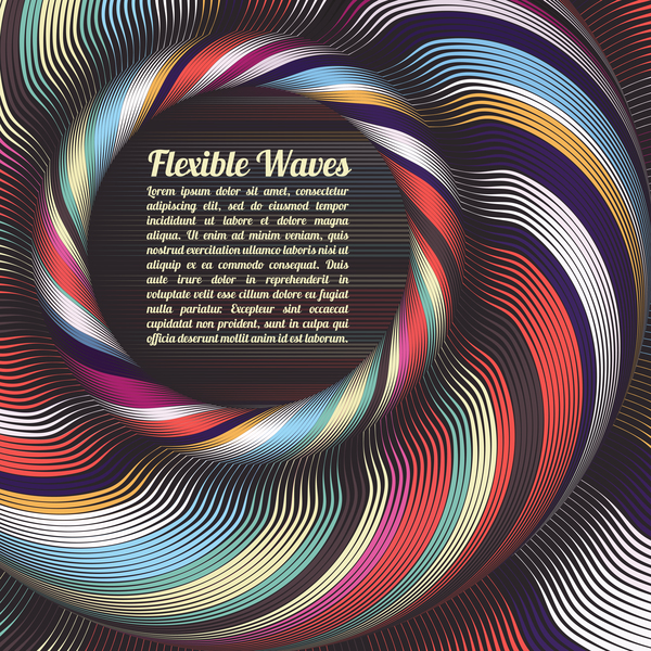 Flexible waves cricles abstract background vector 07
