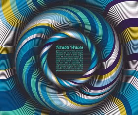 Flexible waves cricles abstract background vector 08