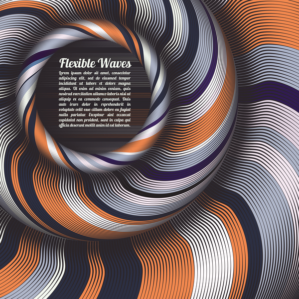 Flexible waves cricles abstract background vector 11
