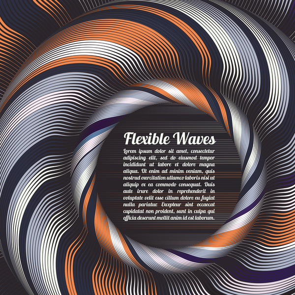 Flexible waves cricles abstract background vector 13