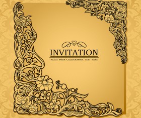 Florish antique, vintage frame gold vector