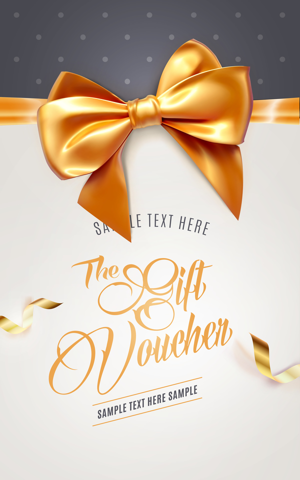 Gift vouchen with ribbon bow vector