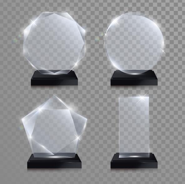 Glass awards template vectors 01