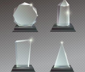Glass awards template vectors 02