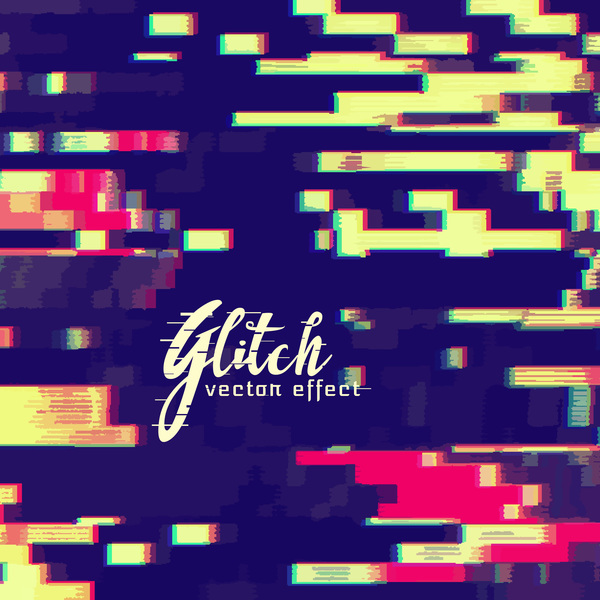 Glitch effect distorted image vector background 12