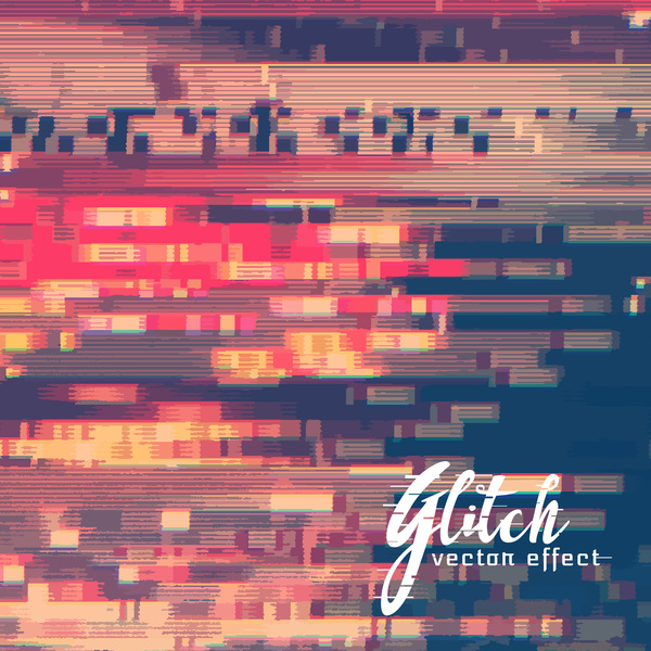 Glitch effect distorted image vector background 14