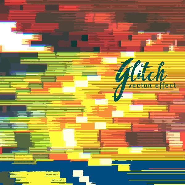 Glitch effect distorted image vector background 15