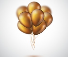 Golden balloon with white blurs background vector
