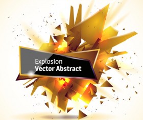 Golden explosion debris abstract background vector 01