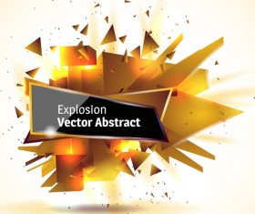 Golden explosion debris abstract background vector 02