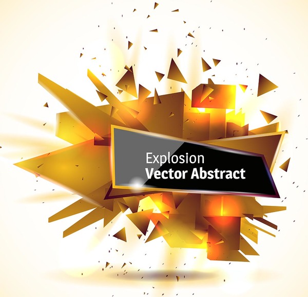 Golden explosion debris abstract background vector 03