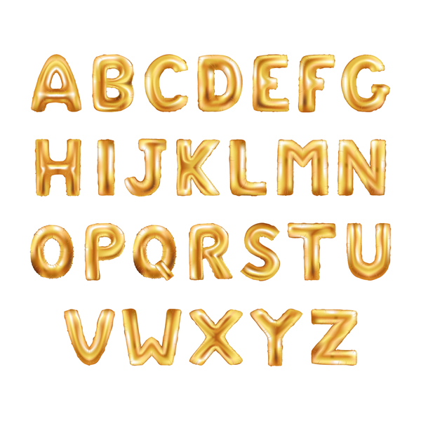 Golden font vector material