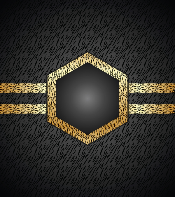 Golden frame with luxury dark background vector 01