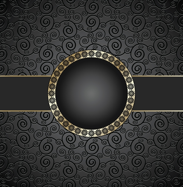Golden frame with luxury dark background vector 02