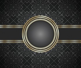 Golden frame with luxury dark background vector 03