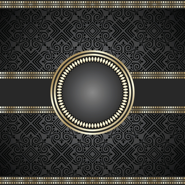 Golden frame with luxury dark background vector 03