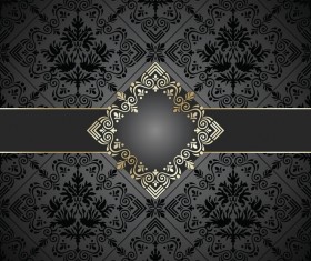Golden frame with luxury dark background vector 04