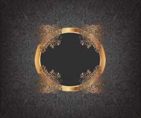Golden frame with luxury dark background vector 05
