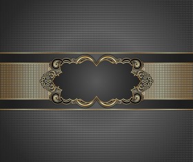 Golden flower frame and dark background vector free download