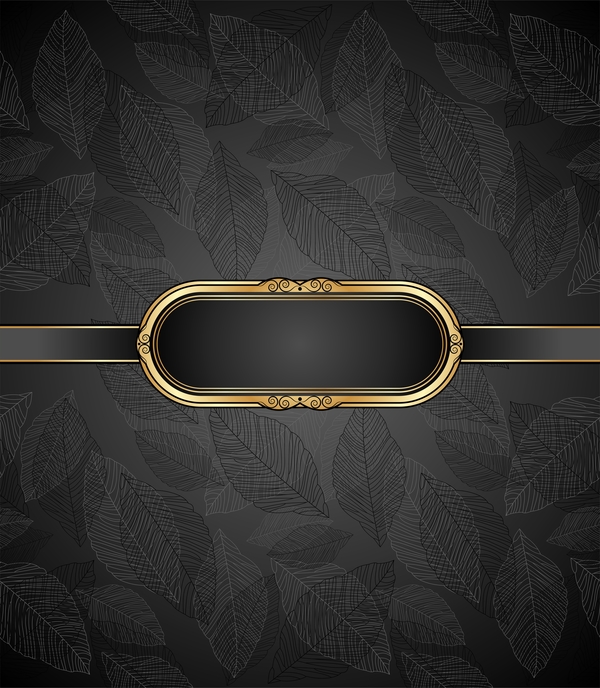 Golden frame with luxury dark background vector 07