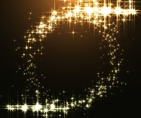 Golden stars light with dark background vector