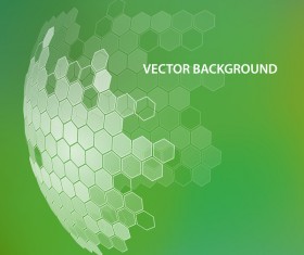 Green background with hexagonal spherical vector