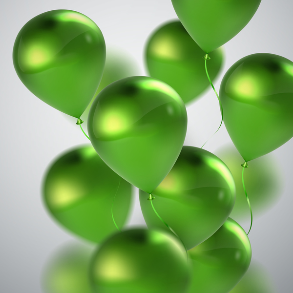 Green balloon background vector illustration 02