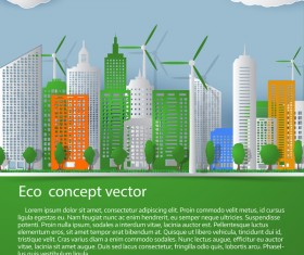Green city template vectors material 02