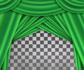 Green curtains background illustration vector