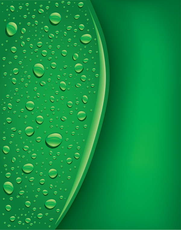 Green drops with green background vector