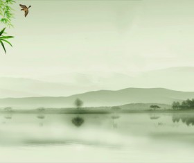 Green ink painting HD picture