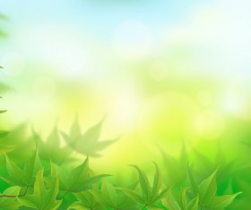 Green leaves with blurs background vectors
