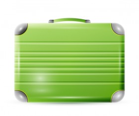 Green polycarbonate suitcase vector material 02