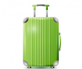 Green polycarbonate suitcase vector material 03