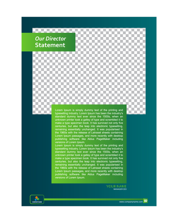 Green styles cover brochure template vectors set 02