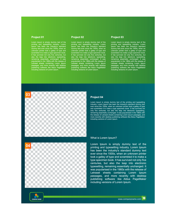 Green styles cover brochure template vectors set 10