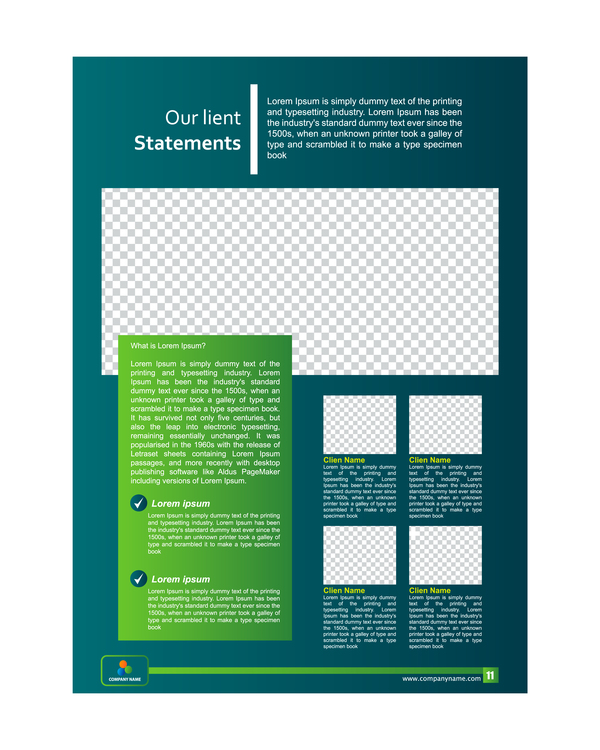 Green styles cover brochure template vectors set 11