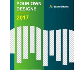 Green styles cover brochure template vectors set 15