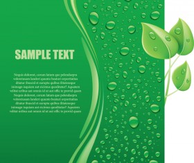 Green water droplets with text green background vector