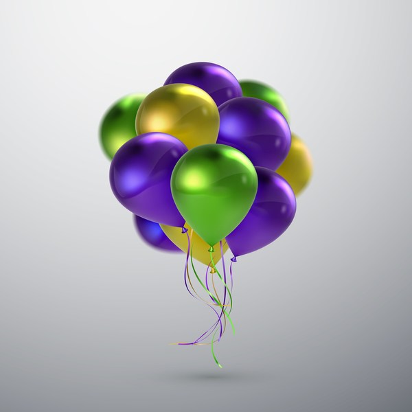 Green with purple and golden balloon background vector 01