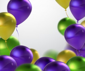 Green with purple and golden balloon background vector 02