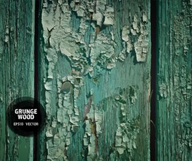 Green wood grunge texture background vector 01