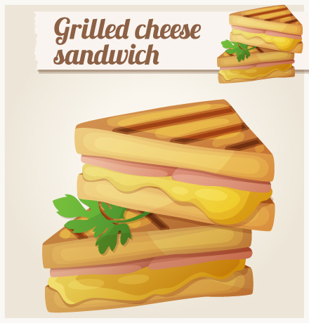 Grilled cheese sandwich vector