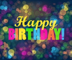 Happy birthday colored halation background vector 03