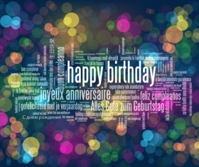 Happy birthday colored halation background vector 06