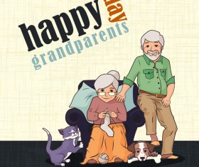 Happy day granparents vector