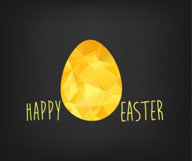 Happy easter greeting card with egg vector