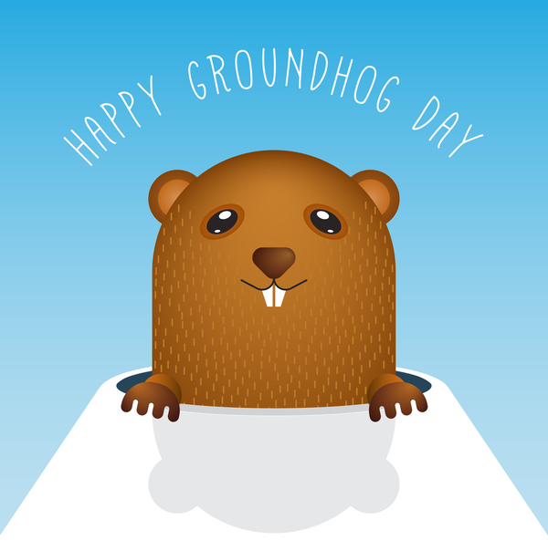 Happy groundhog day cartoon vectors 01